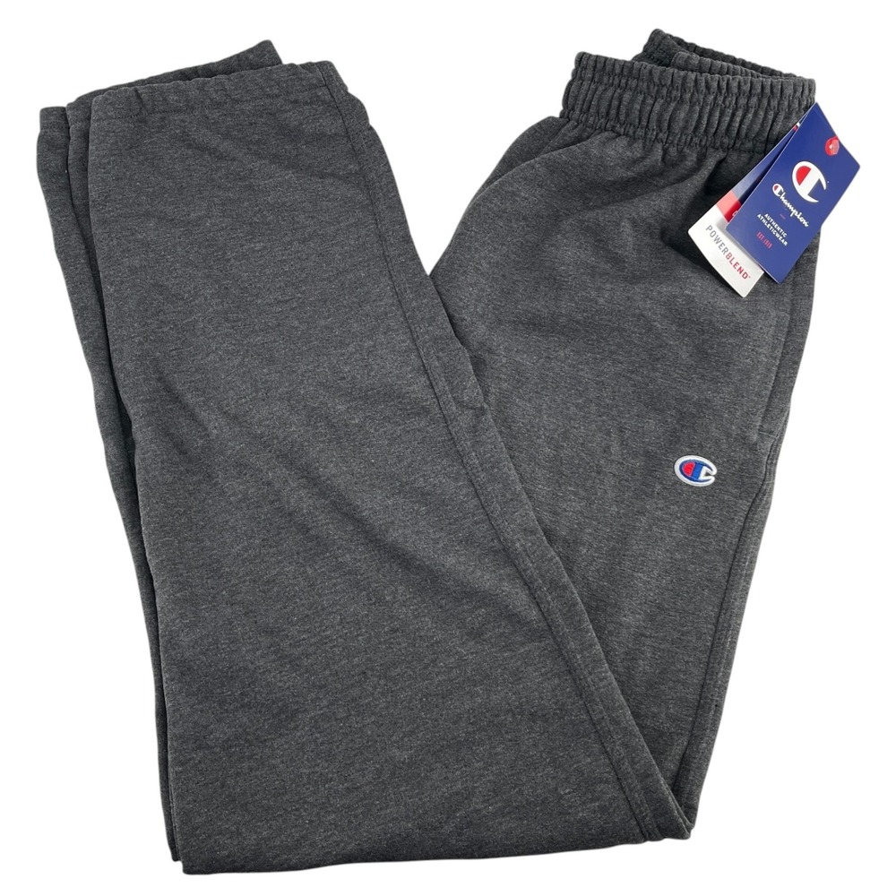 Champion Mens Small Sweatpants Granite Heather Powerblend Fleece